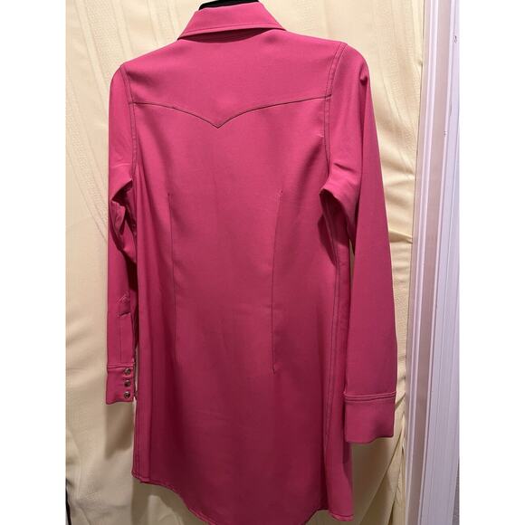 Cowgirl Justice Womens Size Small Duster Jacket Rodeo Pink Snap Button Up - Picture 4 of 8